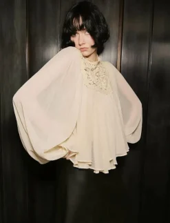 Mango Lace combination blouse - Långärmade blusar|Kvinnor Blusar & Skjortor