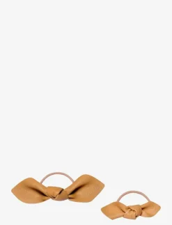 Corinne Leather Bow Hair Tie Big and Small 2-pack - Hårsnoddar|Kvinnor Håraccessoarer