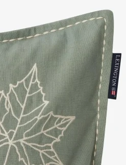 Lexington Home Leaves Embroidered Linen/Cotton Pillow Cover - Kuddfodral| Kuddar & Filtar