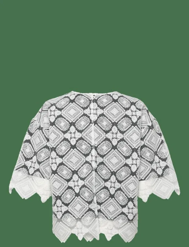 Naja Lauf LEJSE BLOUSE EMBROIDERY - Kortärmade blusar|Kvinnor Blusar & Skjortor