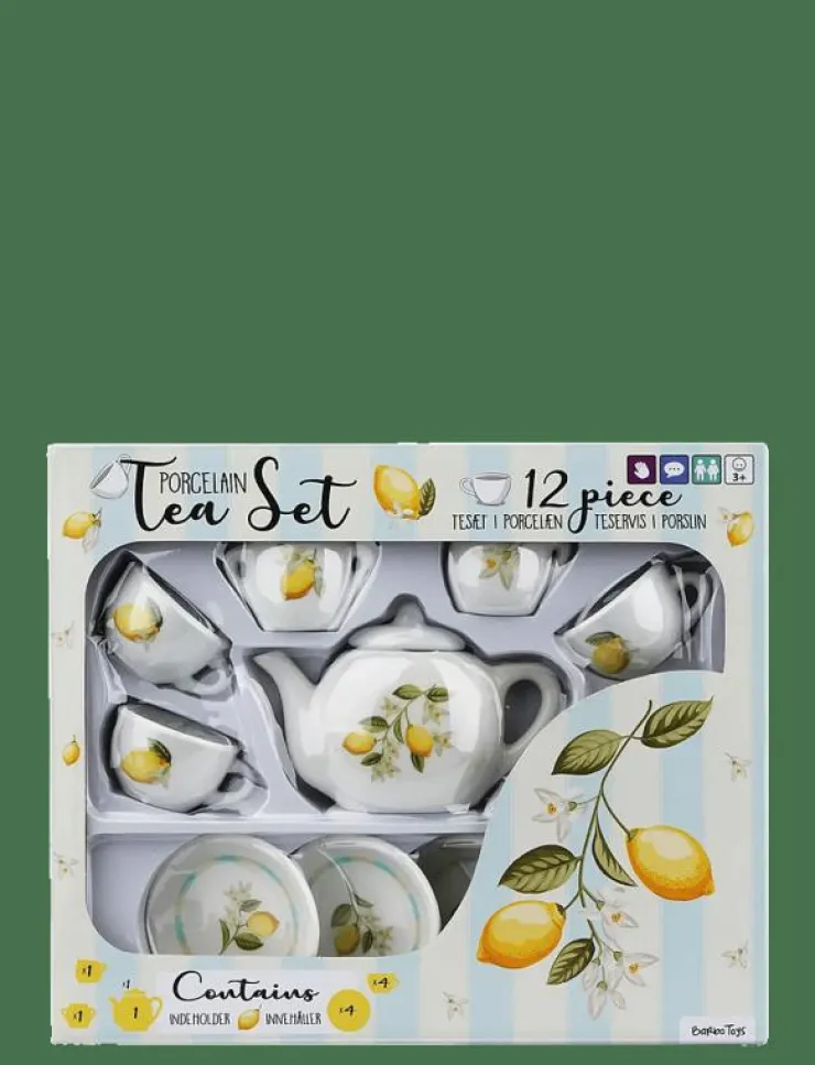 Barbo Toys Lemon 12 pcs porcelain tea set - Leksakskök & Tillbehör|Barn Leksakskök & Tillbehör