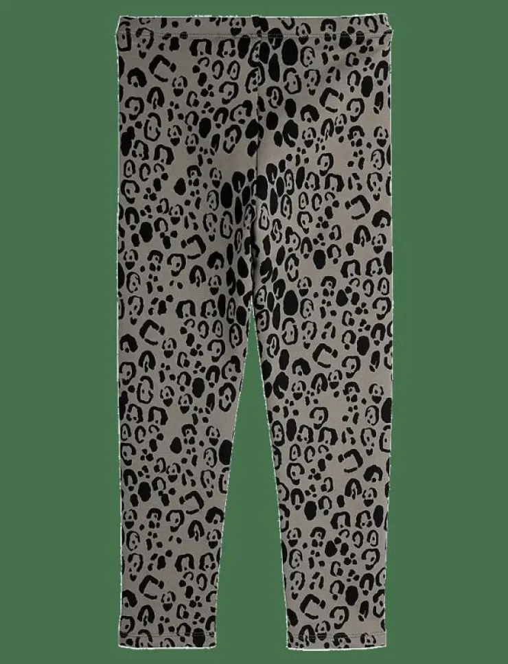 Barn Mini Rodini Basplagg|Leopard aop brushed jersey leggings - Leggings