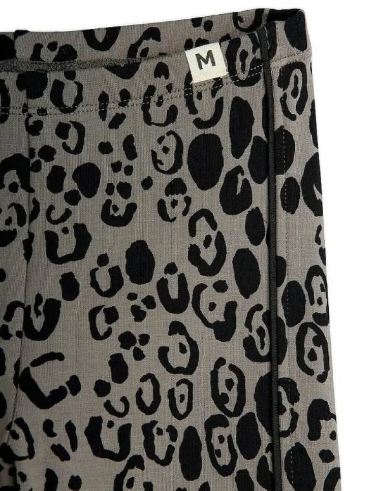 Barn Mini Rodini Basplagg|Leopard aop brushed jersey leggings - Leggings