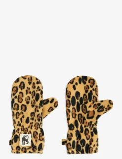 Mini Rodini Leopard fleece mittens - Vantar|Barn Vinteraccessoarer|Vantar
