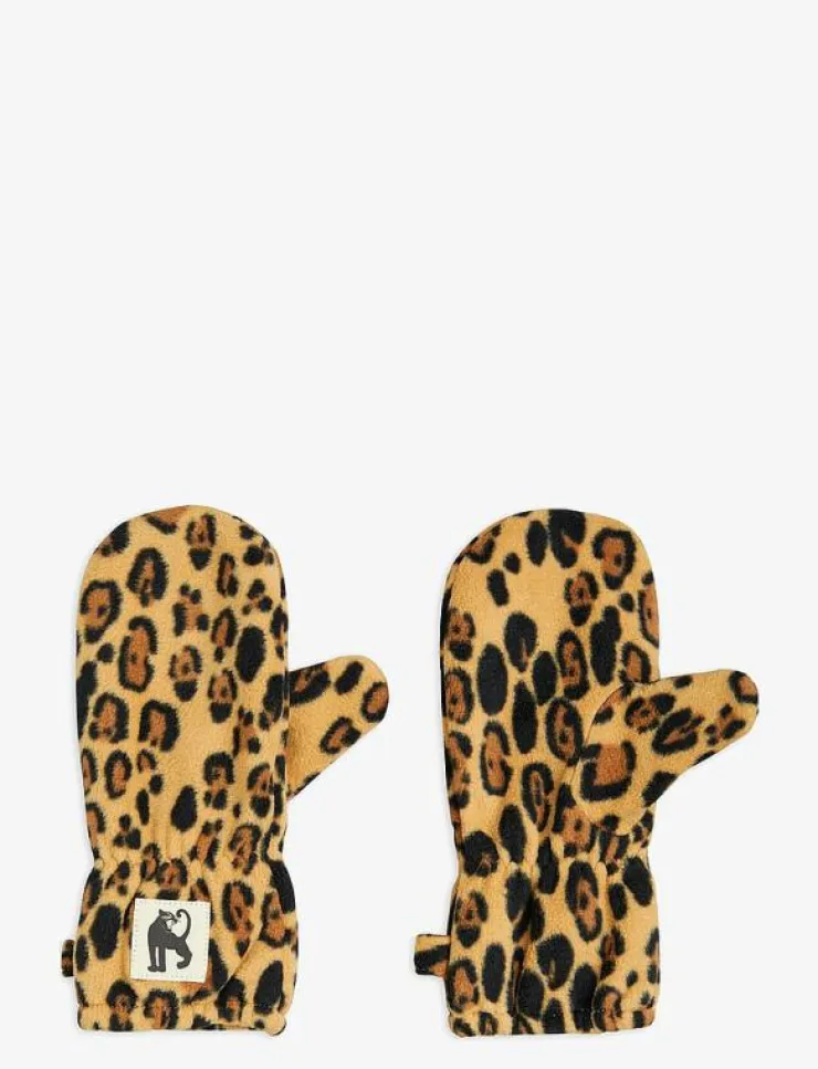 Mini Rodini Leopard fleece mittens - Vantar|Barn Vinteraccessoarer|Vantar