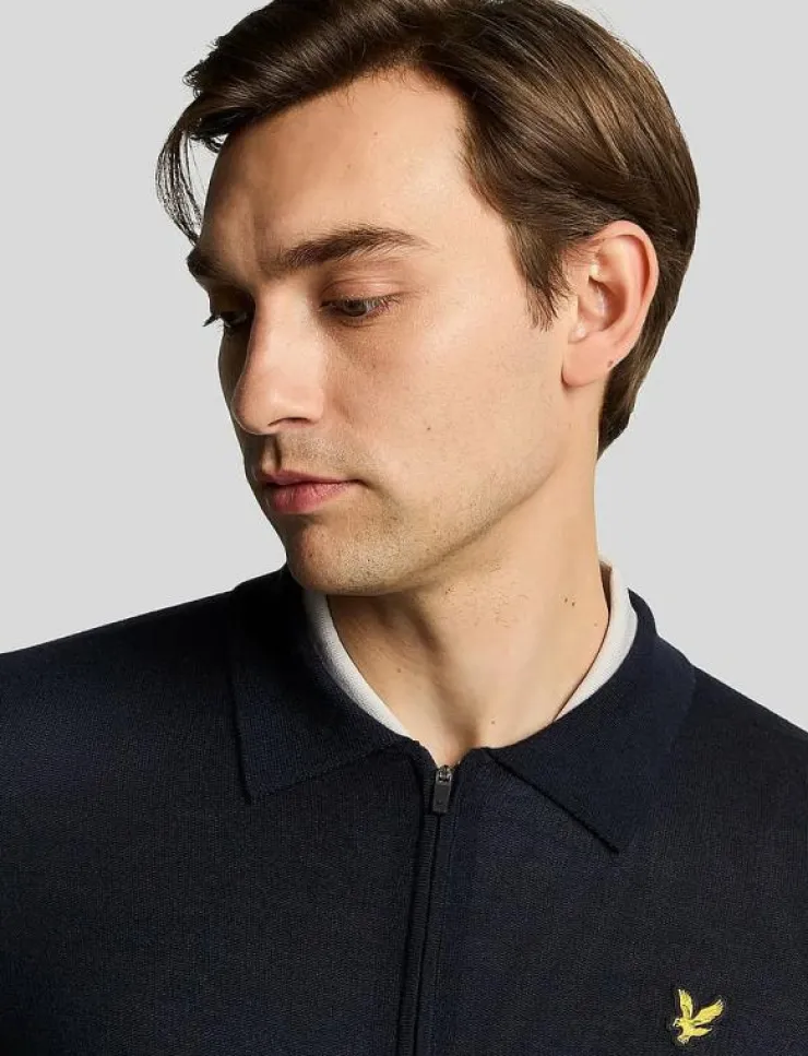 Lyle & Scott Sport Sweatshirts|Lightweight Knitted Collared Cardigan - Stickat