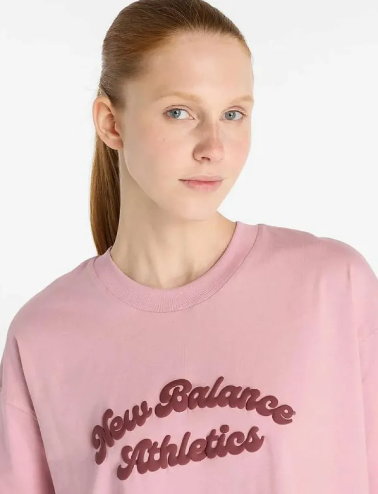 Kvinnor New Balance Toppar & T-Shirts|Linear Heritage Oversized T-Shirt - T-Shirts