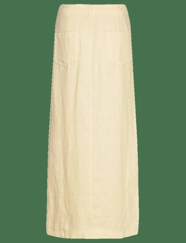 Kvinnor Mango Kjolar|Linen skirt with slit - Midi kjolar