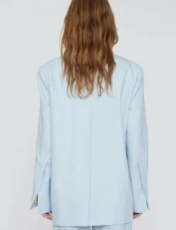 Kvinnor REMAIN Birger Christensen Kavajer|Linen Slit Blazer - Enkelknäppta kavajer