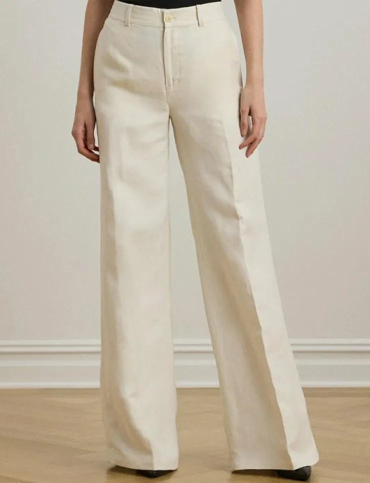 Lauren Ralph Lauren Linen-Blend Twill Wide-Leg Pant - Vida byxor|Kvinnor Byxor
