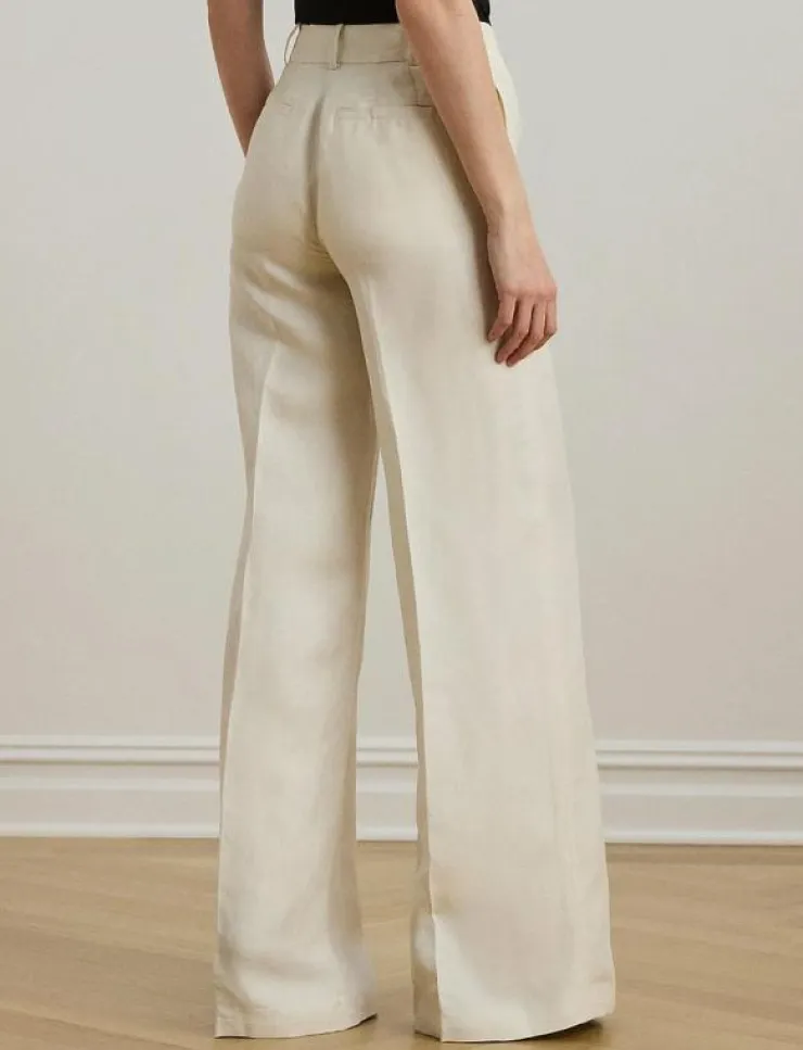 Lauren Ralph Lauren Linen-Blend Twill Wide-Leg Pant - Vida byxor|Kvinnor Byxor