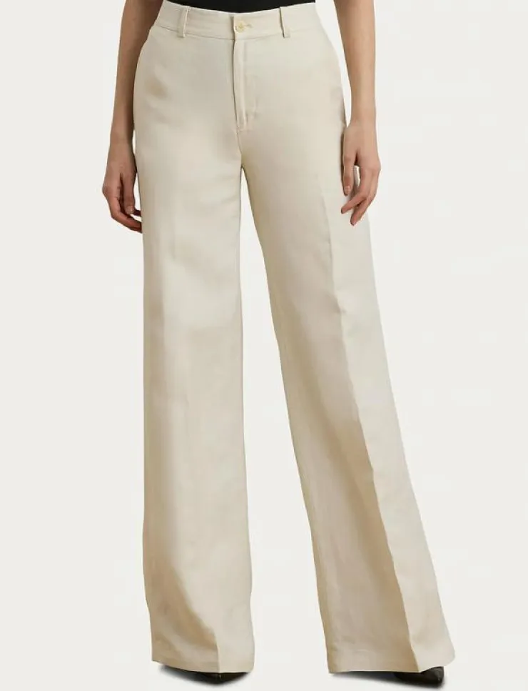Lauren Ralph Lauren Linen-Blend Twill Wide-Leg Pant - Vida byxor|Kvinnor Byxor