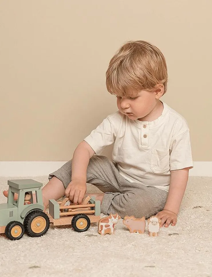 Barn Little Dutch Leksaksset & Leksaksfigurer|- Tractor with trailer Little Farm - Traktorer