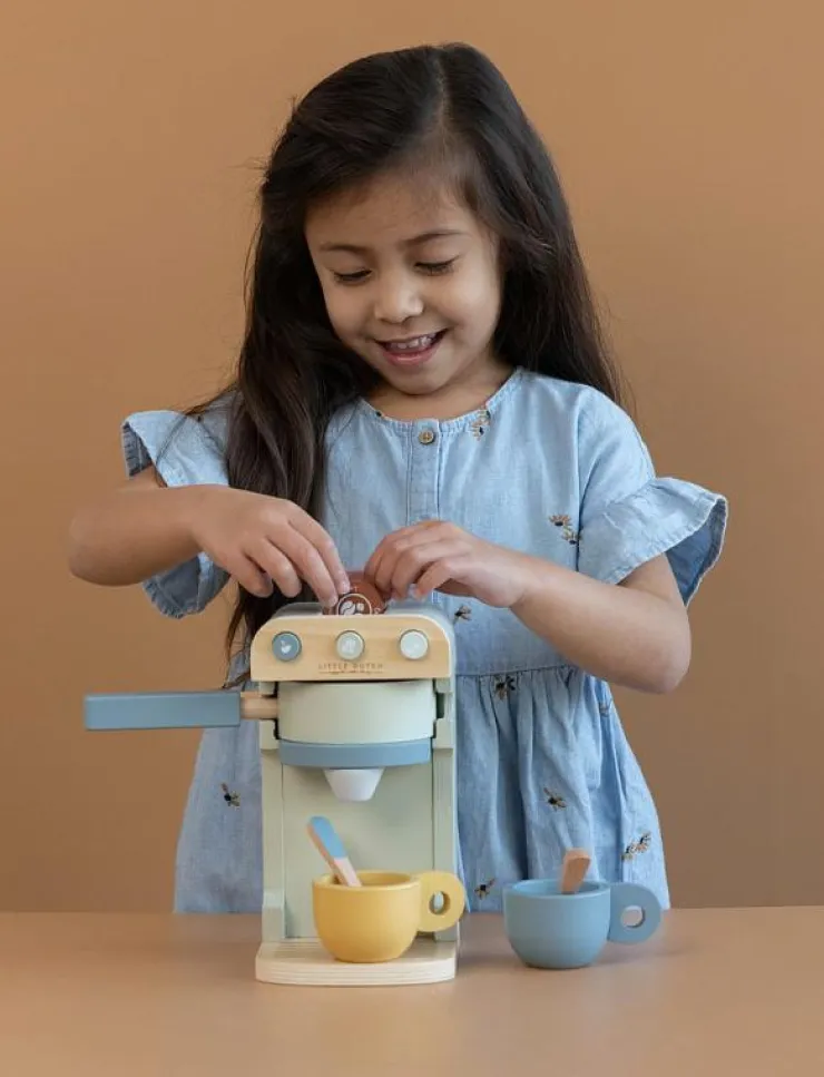 Barn Little Dutch Leksakskök & Tillbehör|- Wooden Coffee machine - Leksakskök & Tillbehör