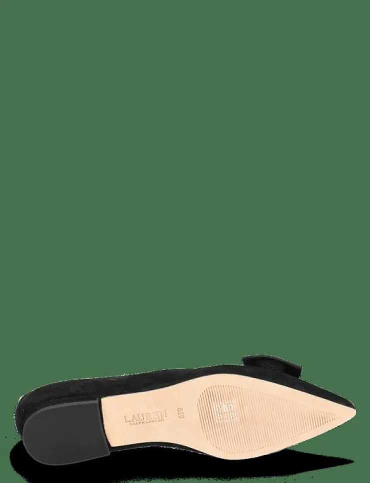 Kvinnor Lauren Ralph Lauren Ballerinaskor|Londyn Bow-Trim Suede Ballet Flat - Ballerinas