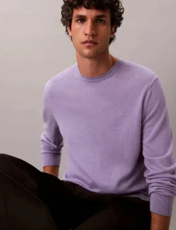 Calvin Klein Stickat|LS 100% MERINO CREW 14GG - Rundhalsad