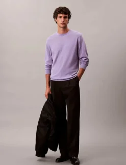Calvin Klein Stickat|LS 100% MERINO CREW 14GG - Rundhalsad
