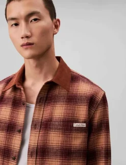 Calvin Klein Jeans Overshirts|LS BRUSHED YD TWILL SHIRT JACKET - Jackor & rockar