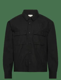 Calvin Klein LS COTTON NYLON EASY CROPPED SHI - Jackor & rockar| Overshirts