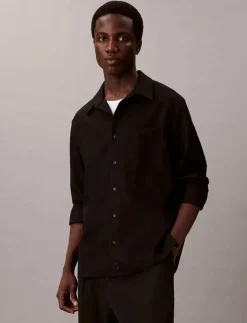 Calvin Klein Overshirts|LS SOLID SILK WOOL EASY SHIRT - Jackor & rockar