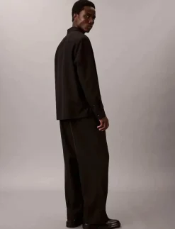 Calvin Klein Overshirts|LS SOLID SILK WOOL EASY SHIRT - Jackor & rockar