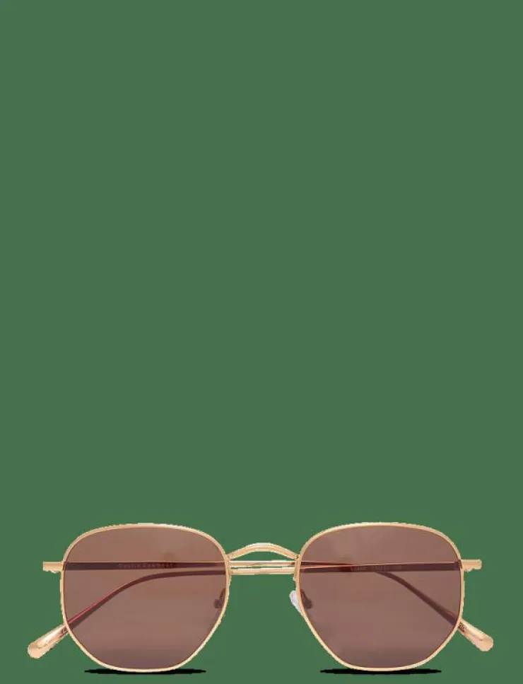 Corlin Eyewear Lucca Gold Brown - Round Frame| Solglasögon