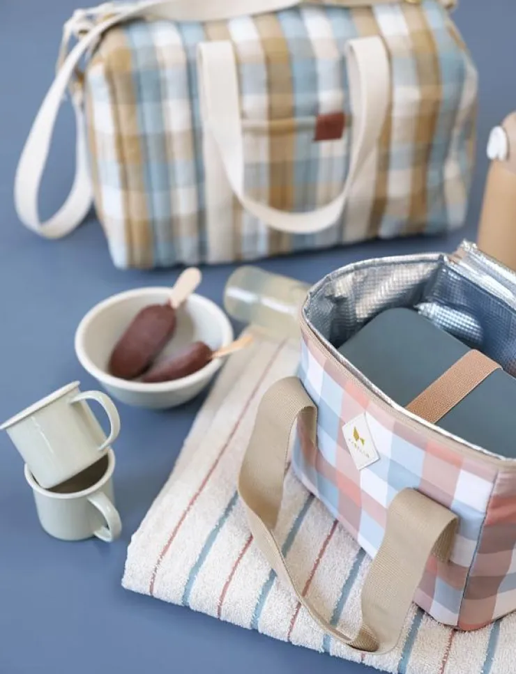 Barn Fabelab Picknicktillbehör|Lunchlådor|Lunch Cooler Bag - Cottage Blue Checks - Lunchlådor