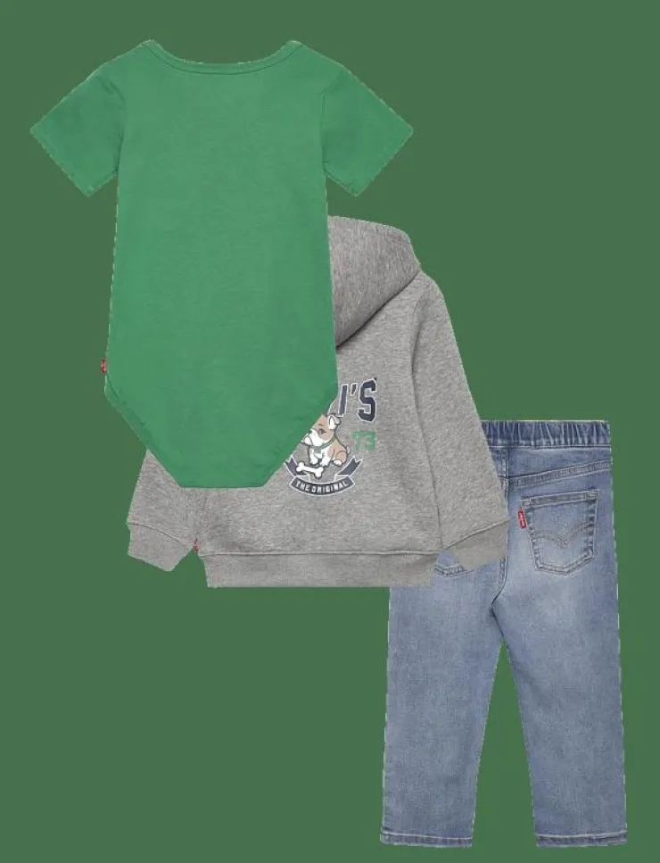 Levi's LVB 3PC FZ, TEE, DENIM SET - Set med body|Barn Set