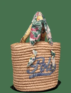 Barn Ralph Lauren Kids Väskor|Madras-Trim Raffia Bag - Axelremsväska