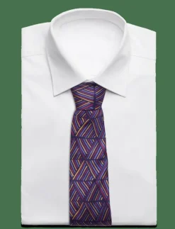AN IVY Slipsar & Accessoarer|Malik Navy Burgundy Blue Silk Tie - Slipsar