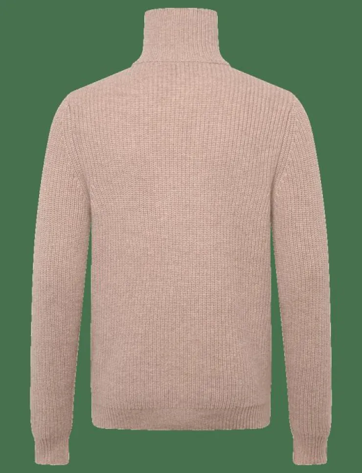 Davida Cashmere Stickat|Man Chunky Rib Half Zip - Stickat