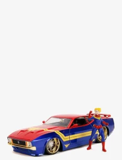 Barn Jada Toys Leksaksfordon & Bilar|Marvel Captain Marvel 1973 Ford Mustang Mach med Figur 1:24 - Leksaksbil