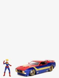 Barn Jada Toys Leksaksfordon & Bilar|Marvel Captain Marvel 1973 Ford Mustang Mach med Figur 1:24 - Leksaksbil