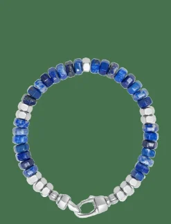 Nialaya Smycken|Men's Hexagon Beaded Bracelet with Blue Lapis and Silver - Armband