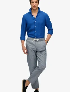 Superdry Byxor|MERCHANT LINEN PANT - Linnebyxor