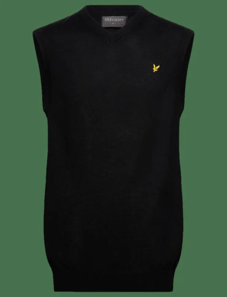 Lyle & Scott Sport Sweatshirts|Merino Blend Knitted V-Neck Vest - Stickat