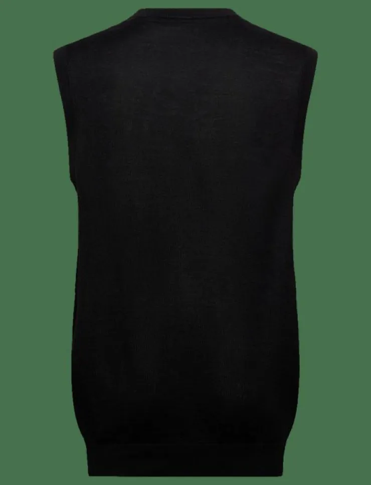 Lyle & Scott Sport Sweatshirts|Merino Blend Knitted V-Neck Vest - Stickat