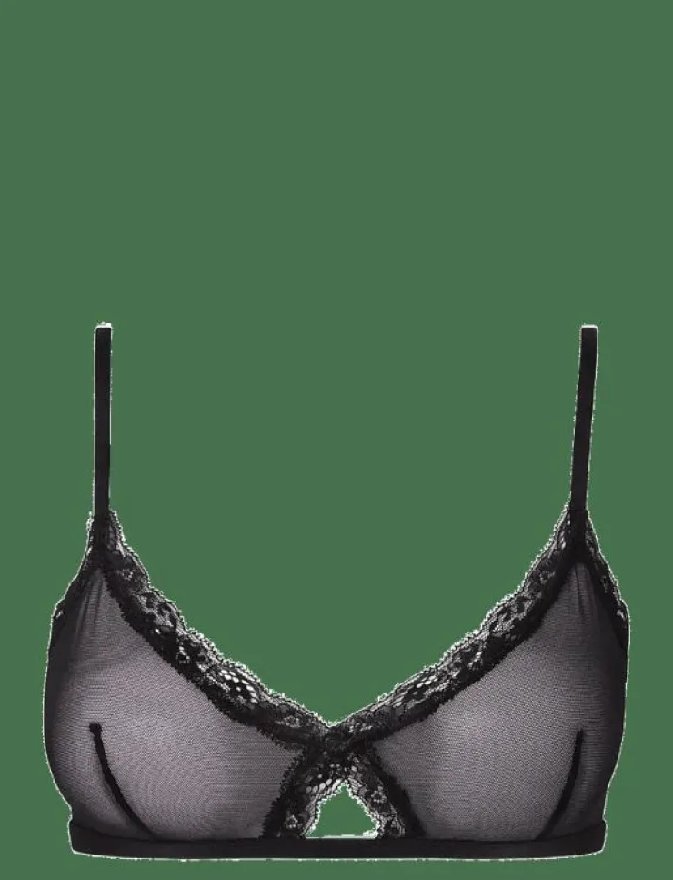 Understatement Underwear Mesh Lace Trim Triangle Bralette - Bralette|Kvinnor Bh:Ar