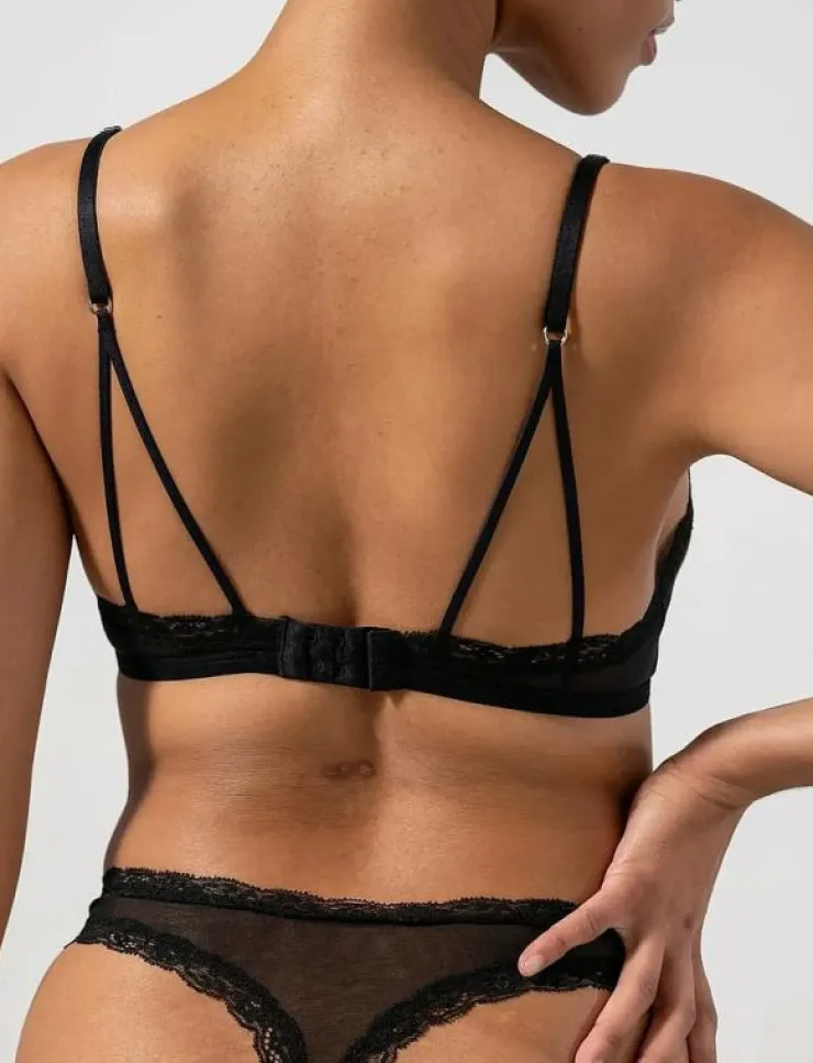 Understatement Underwear Mesh Lace Trim Triangle Bralette - Bralette|Kvinnor Bh:Ar