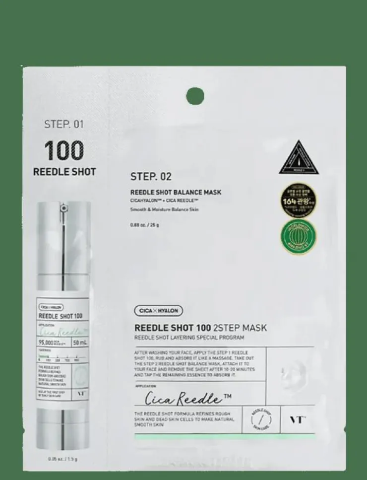 VT Cosmetics Mild Reedle Shot 100 2-Step Mask - Ansiktsvård|Kvinnor Skönhet|Skönhet