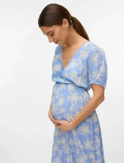 Kvinnor Mamalicious Mammakläder|MLALIKA TESS S/S WO MIDI DRESS - T-shirtklänningar