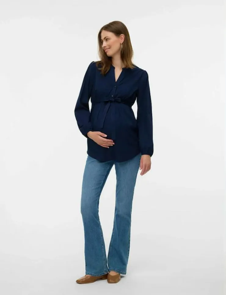 Mamalicious MLELVA LIA L/S WO TOP 2F - Långärmade blusar|Kvinnor Mammakläder