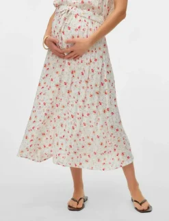 Kvinnor Mamalicious Mammakläder|MLORA WO MIDI SKIRT HW - Midi kjolar
