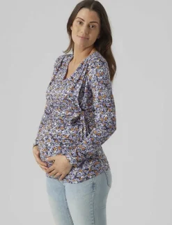 Kvinnor Mamalicious Mammakläder|MLPILAR ASTA L/S JRS TOP A. - Långärmade toppar