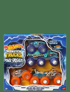 Barn Hot Wheels Leksaksfordon & Bilar|Monster Trucks Power Smashers Toy Truck & Big Rig Multipack (4 Toy Trucks) - Lastbilar