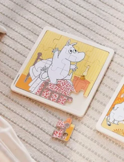Barbo Toys Moomin - Wooden Square Puzzle - Bedtime Jumping - Träpussel|Barn Pussel & Spel