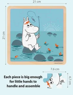 Barn Barbo Toys Pussel & Spel|Moomin - Wooden Square Puzzle - Fishing - Träpussel