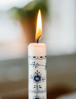 Kunstindustrien Ljus|Musselmalet Taper Candles, 4 pack - Kronljus