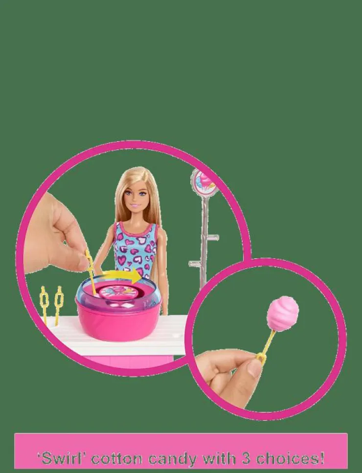 Barbie Mysteries: Beach Detectives Malibu Doll, Cotton Candy Game Playset & Accessories - Lekset|Barn Leksaksset & Leksaksfigurer