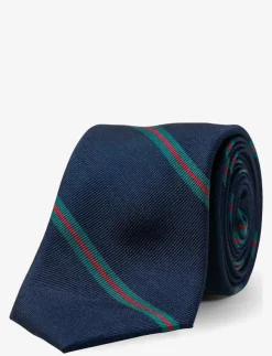 AN IVY Navy Green Red Thin Stripes - Slipsar| Slipsar & Accessoarer